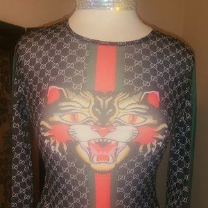 Large Gucci tiger face shirt